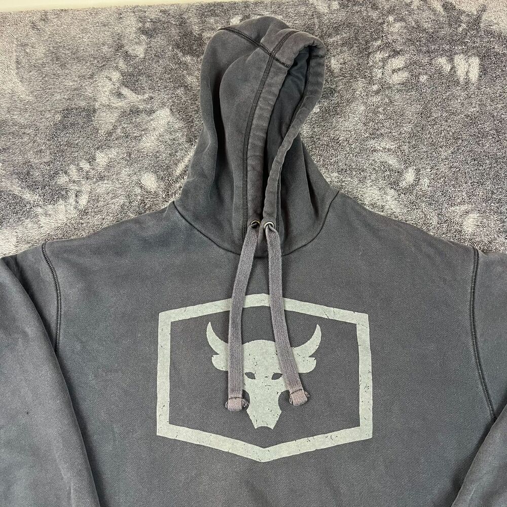 Under Armour Project Rock Hoodie Sweatshirt Men's L Black Pullover Athleisure* - Picture 2 of 13